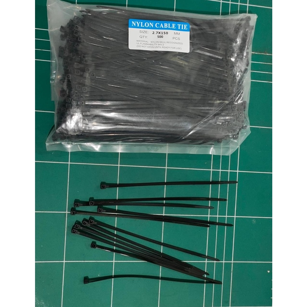 Cable Ties Nylon/Kabel Tis Pengikat 2,7 x 150 mm/15 cm #100bj - HITAM