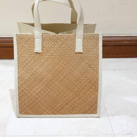 Tas rotan mika anyaman pandan, Handbag, Tas belanja, Hampers Murah