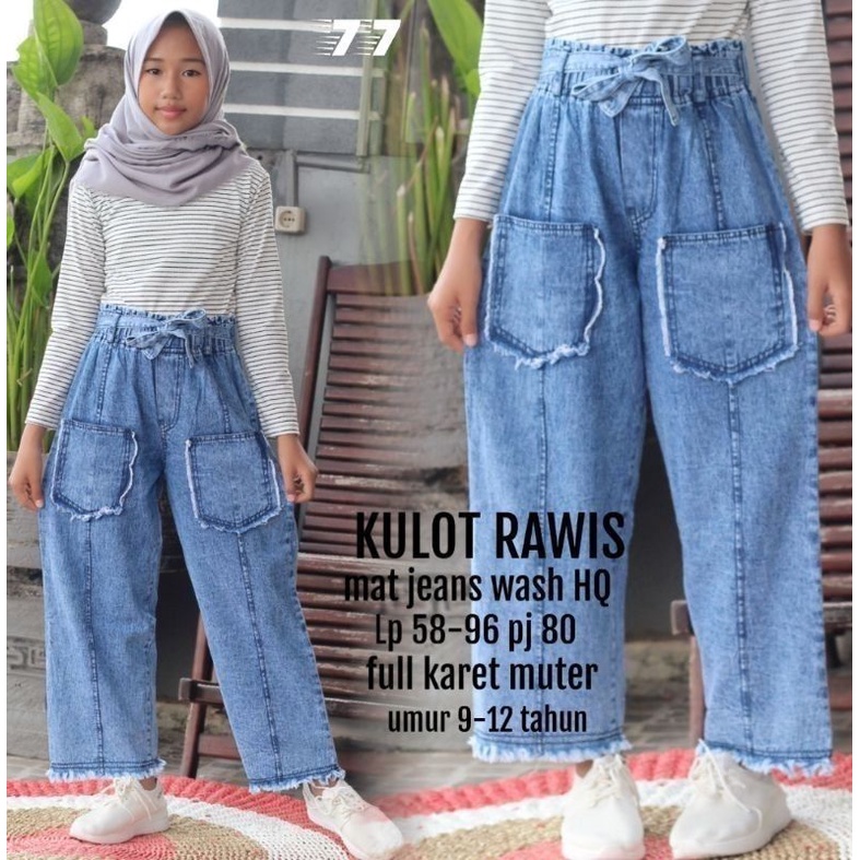 new arrival kulot jeans anak prempuan terbaru celana anak tanggung umur 9-12 th