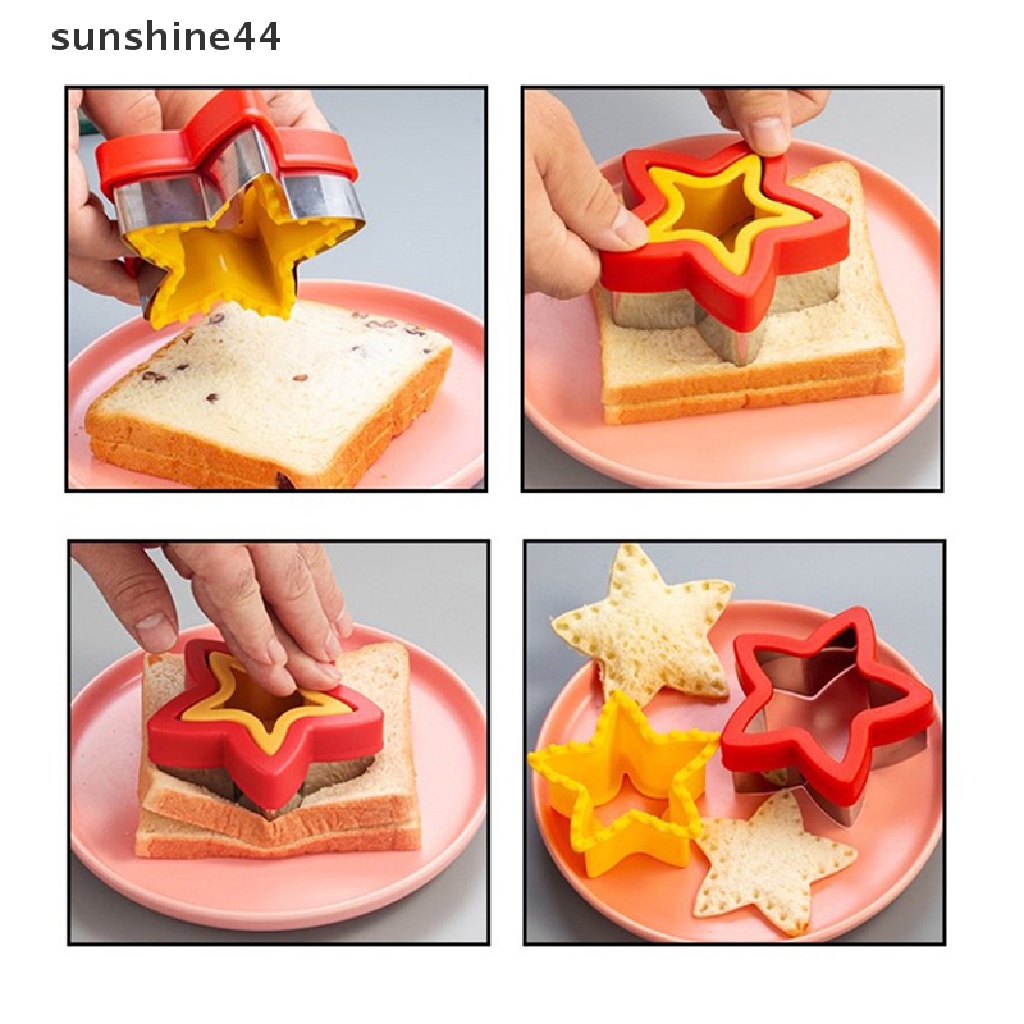 Sunshine 1Pc Cetakan Pemotong Sandwich / Biskuit / Cookies Bentuk Bervariasi Bahan Stainless Steel