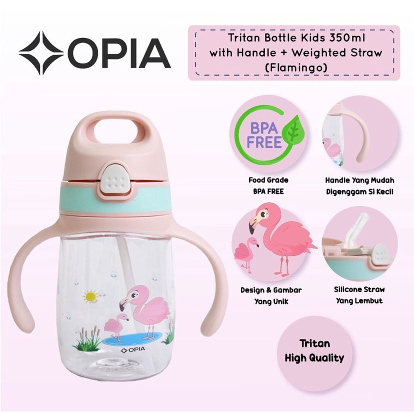 OPIA TRITAN BABY WEIGHTED STRAW BOTTLE WITH HANDLE 350ML