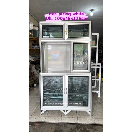 Rak piring kombinasi keramik bahan aluminium white khusus kediri