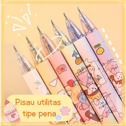 Mini pulpen Cutter /pisau Mini Pisau pemotong DIY Pisau ukir Lucu Untuk Parcel / Kantor / Sekolah -Doo