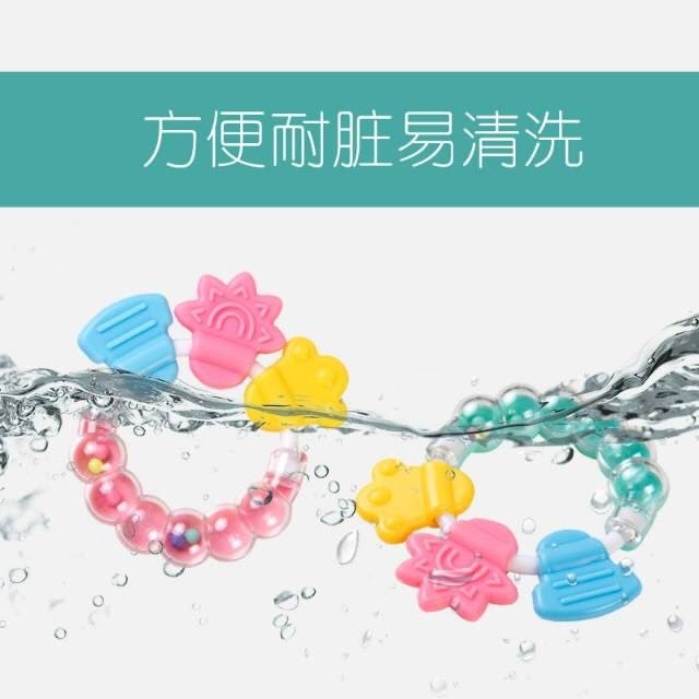 Mainan Rattle Genggam Bayi Gigitan Empeng Buah Plastik Dengan Teether Gelatin