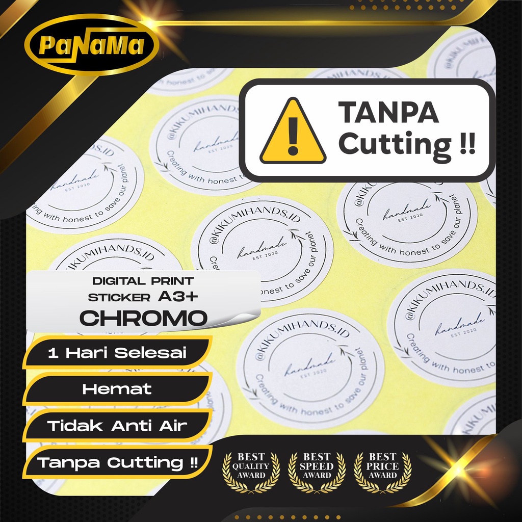 Jual Print Sticker Chromo A3 Tanpa Cutting Cetak Stiker Kromo