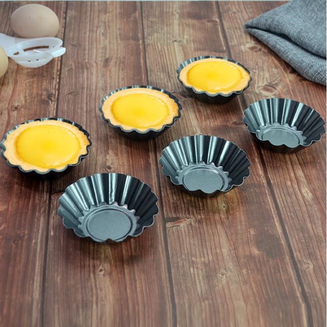 Cetakan Kue Pie mini Egg Tart Mold Loyang Pie Anti Lengket Carbon Steel Muffin Mold Satuan