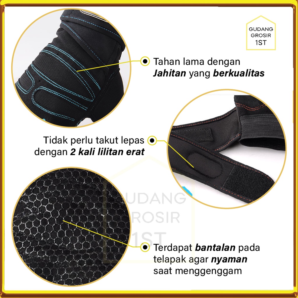 Anti-Slip Sarung Tangan Sepeda Motor | Gym Fitness | Sarung tangan | Universal Sport Gloves | Gloves Image 2