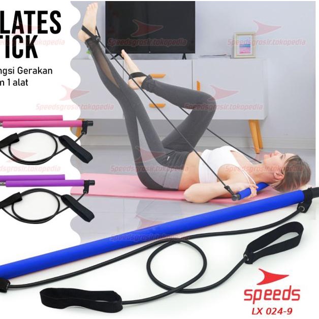Portable Pilates Tali Yoga Resistance Band Olahraga Fitness Yoga 024-9 - Ungu