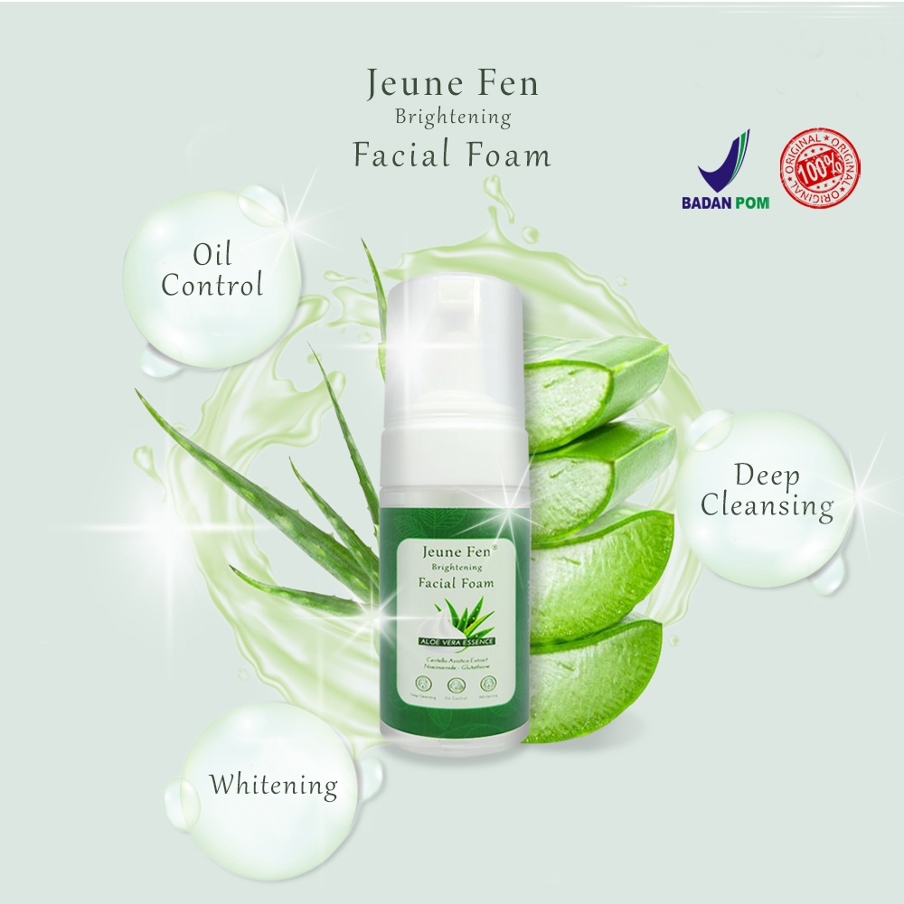 BPOM JEUNE FEN Brightening Facial Foam Sabun Muka Pembersih Wajah Berminyak Oil Control Whitening 120ml