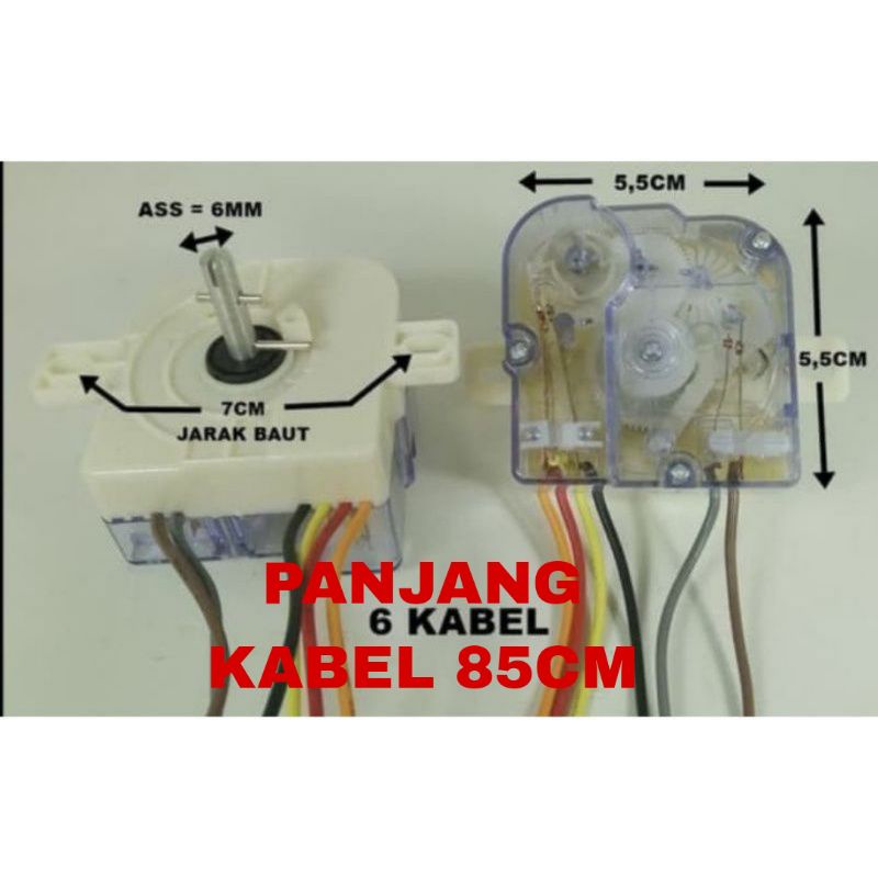 Timer , Taimer 6 KABEL Mesin , Cuci Universal  Pengering Sanyo Sharp Politron