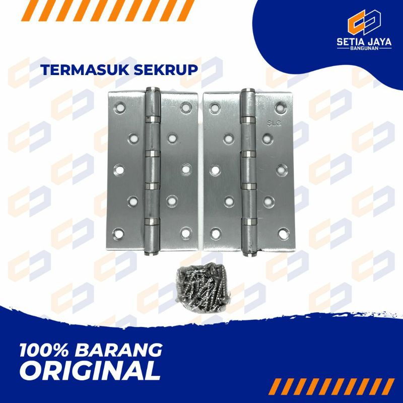 Engsel Pintu / Lemari SLG Stainless Steel Tebal 5 Inch