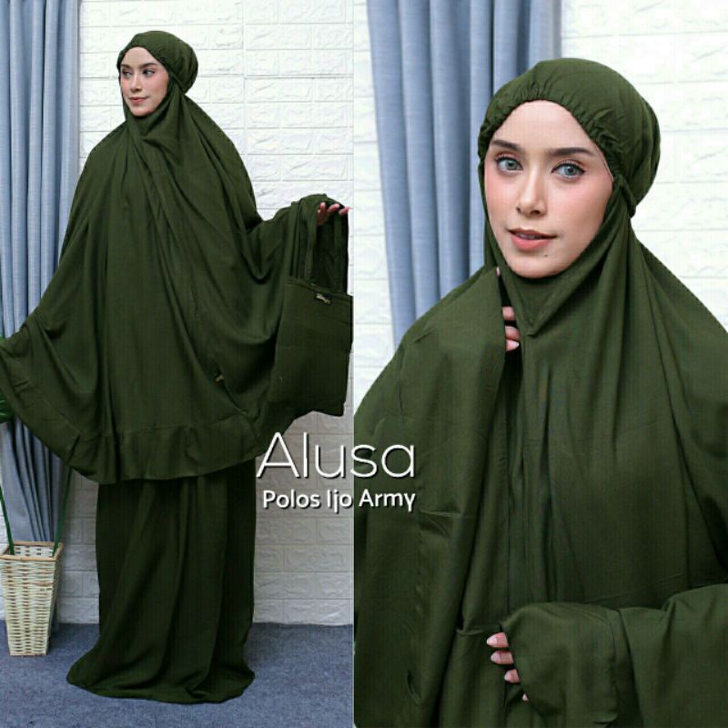 Alusa mukena rayon setelan atas bawah