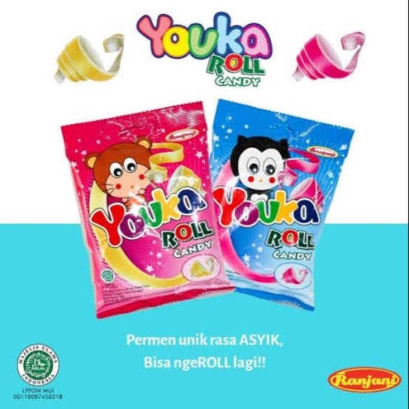 

permen roll & Strepi rasa stroberi anggur jeruk mangga eceran 500