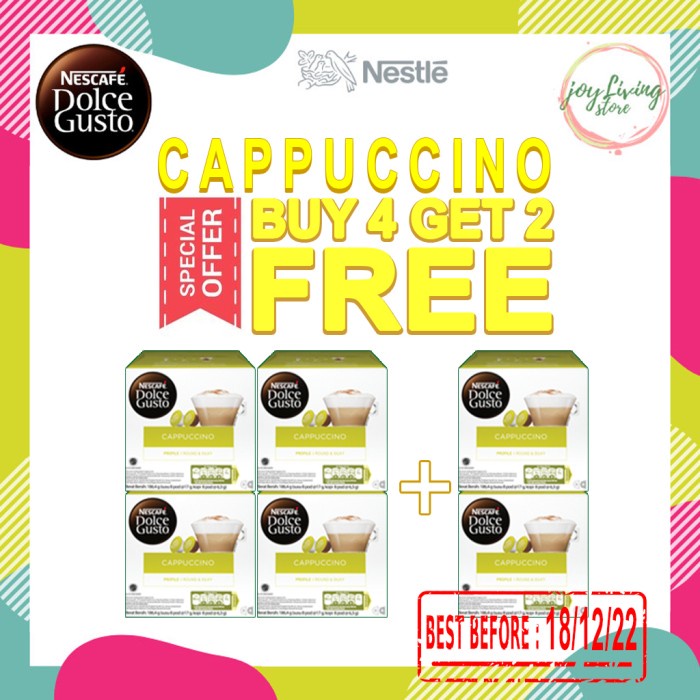 

CAPSULE NDG NESCAFE DOLCE GUSTO CAPPUCCINO PROMO BUY 4 GET 2