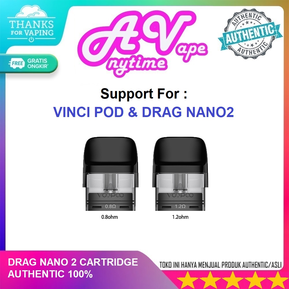 CARTRIDGE DRAG NANO 2 VINCI POD HARGA PER 1PCS ASLI 100%