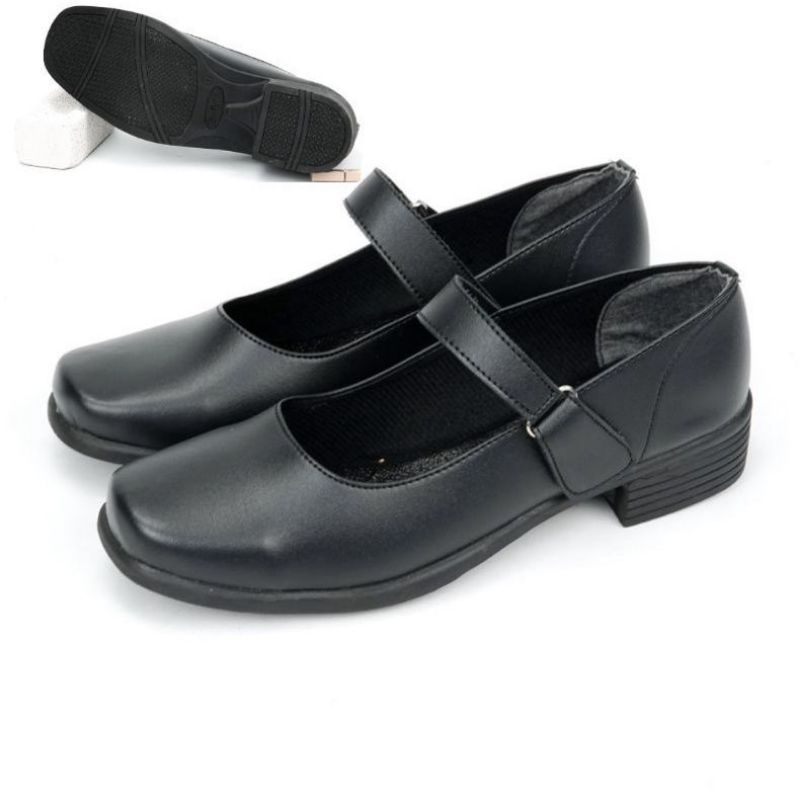 PROMO SEPATU DISKON TERLARIS Pantofel Wanita Hak 3 Cm Hitam Sekolah Paskibra Kantor