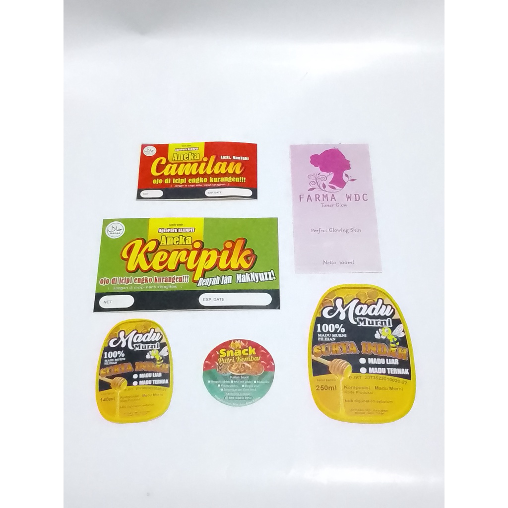 

Stiker Label Makanan/ Snack Branding Merk Sendiri
