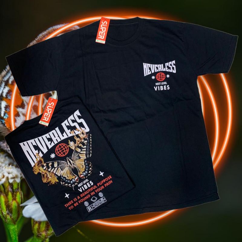 Super 1 Baju Kaos Atasan Distro Cod Never less Sreet wear Unisex ZORO kupu next vibes