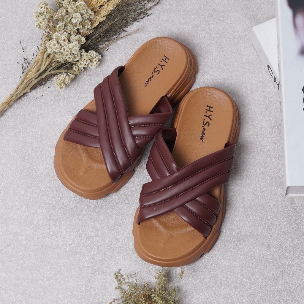 Sandal Slop Jelly Import Wanita AMANDA / Sandal Karet Wanita