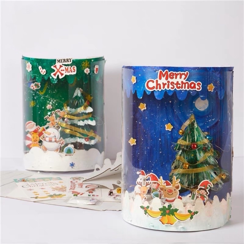 children chrismas theme art craft diy diorama project prakarya anak tema natal