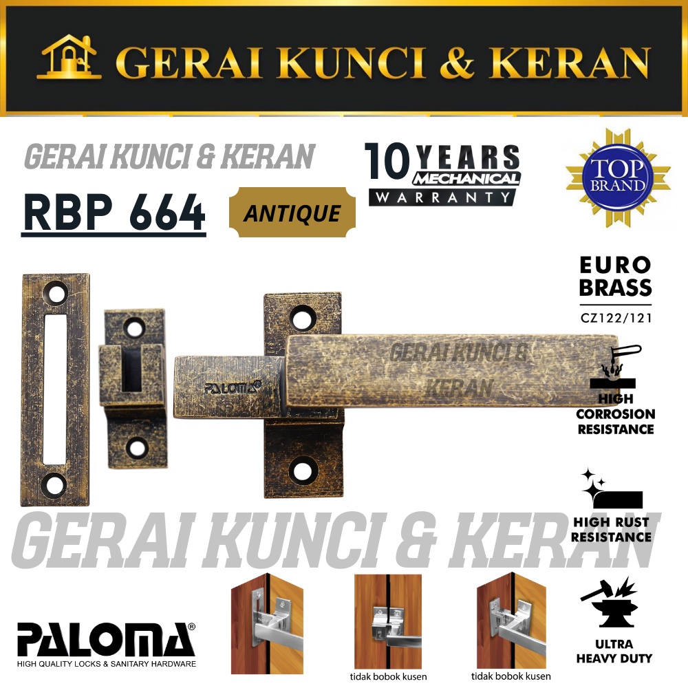 PALOMA RBP 664 RAMBUNCIS PALOMA ORLANDO RAB SLOT KUNCI GRENDEL JENDELA