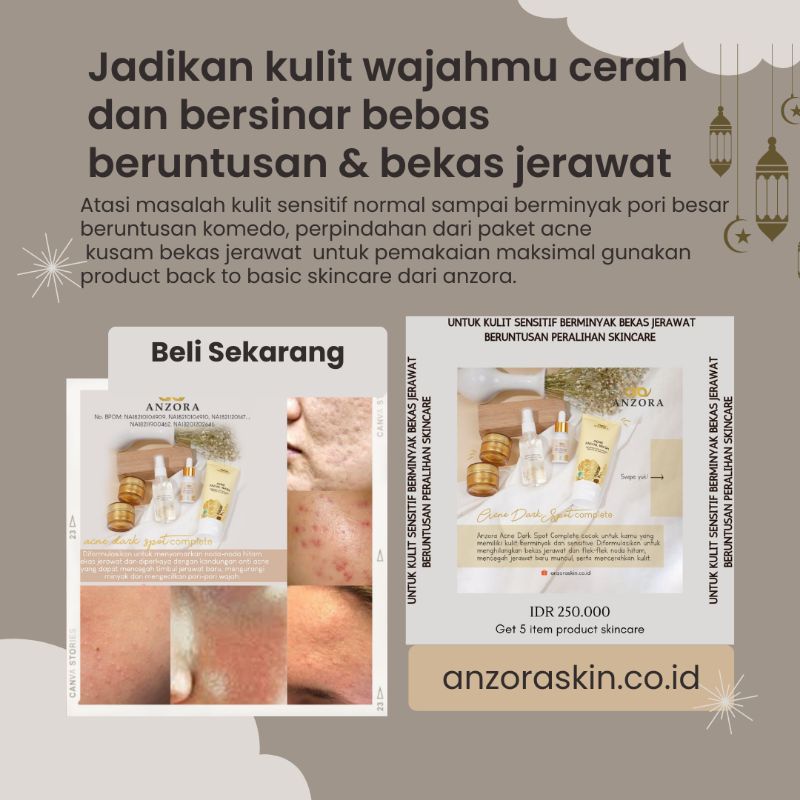 ANZORA SKINCARE - Anzora Skincare Original/Paket Glow/Paket Acne/Paket Removerdarksport (free gifh)