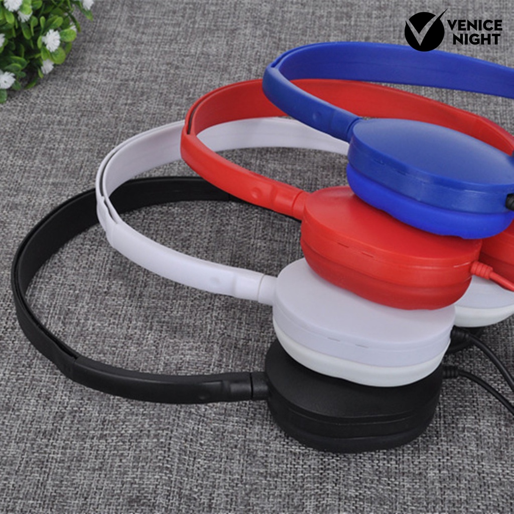 (VNEP) (Berkabel) Fashion 3.5mm Adjustable Musik Gaming Komputer Ponsel Headset Headphone