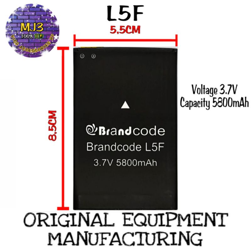 Baterai Brandcode L5F pjg 8.5 lbr 5,5 battery batre bat