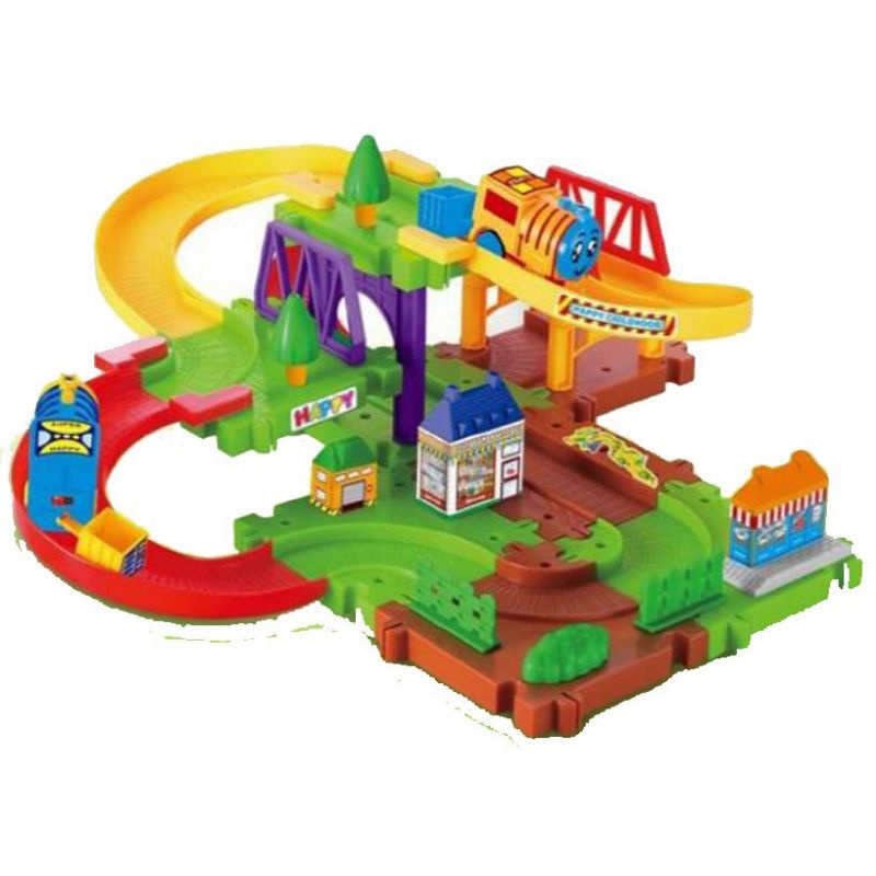 MAINAN EDUKASI ANAK BALITA BLOCK TRAIN PLAY SET - MAINAN KERETA API TRACK TREK LINTASAN