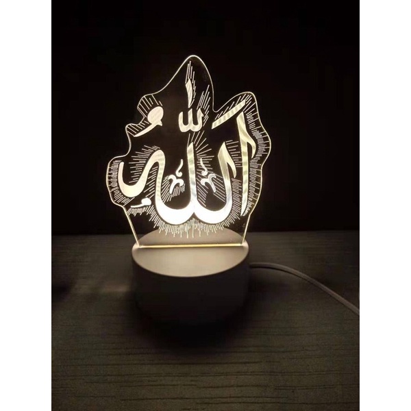 Lampu Tidur LED 3D Bahan Akrilik /LAMPU MEJA LED MOTIF AKLIRIK yg di GRAFIR