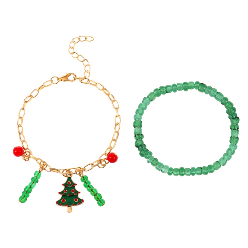 Gelang Manik-Manik Handmade Warna Hijau Untuk Pesta Natal