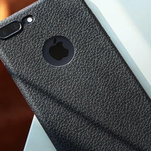 SOFTCASE JELLY LEATHER CASE 6/6PLUS 7/7PLUS CASING IPHONE 7 - Hitam, iPhone 8