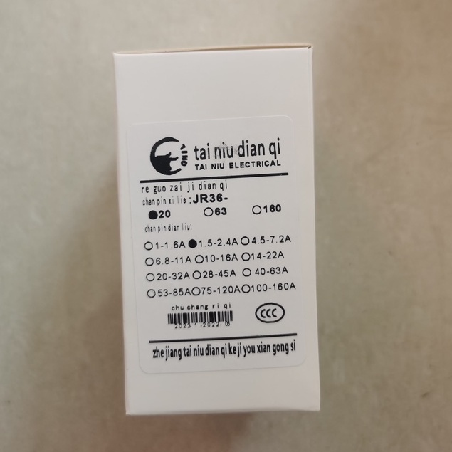 JR36-20 1.5-2.4A Thermal Overload Relay Protector Termurah