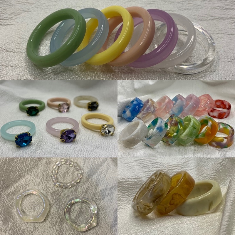 Cincin resin / cincin plastik / cincin gaya / cincin polos / cincin simple / cincin warna / cincin aesthetic / ring / cincin polos