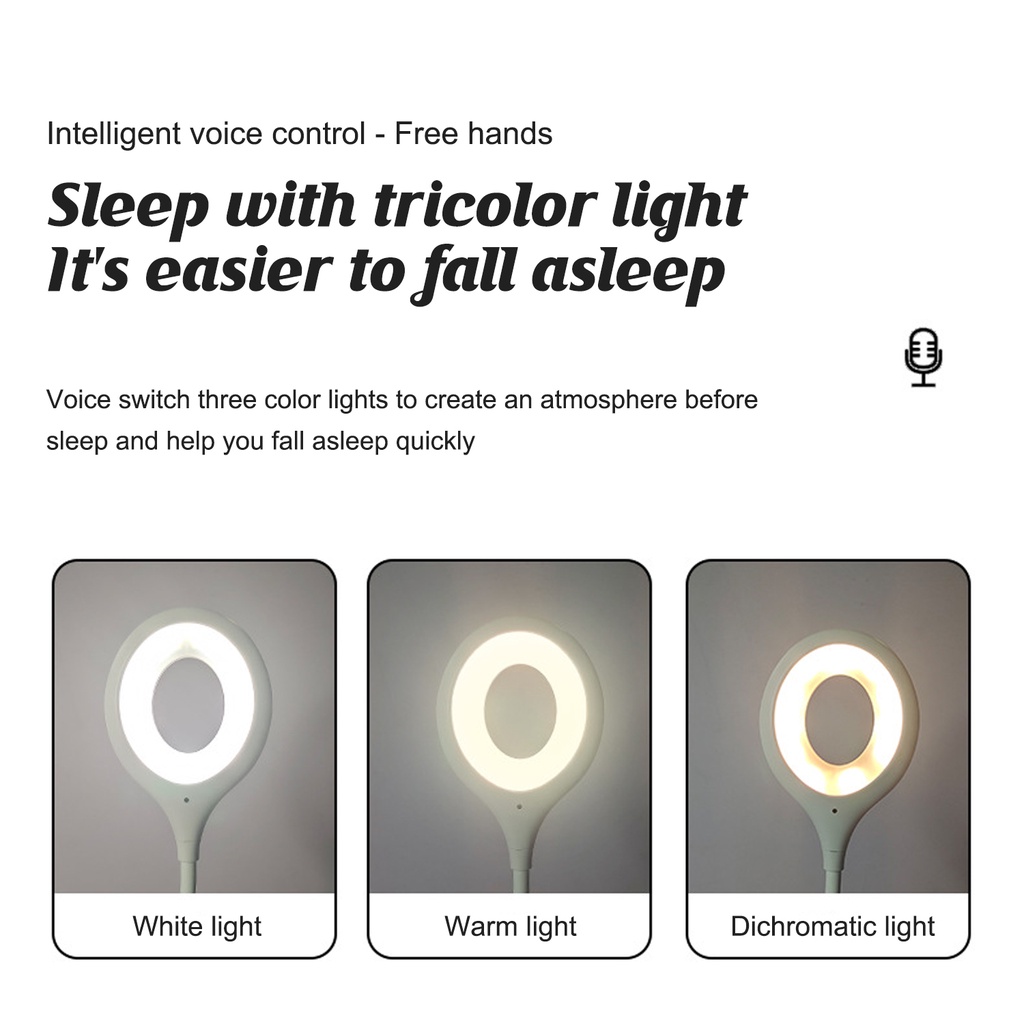 Lampu Malam LED Mini Portable Tri Color Dengan Kontrol Suara Untuk Dekorasi Kamar Tidur