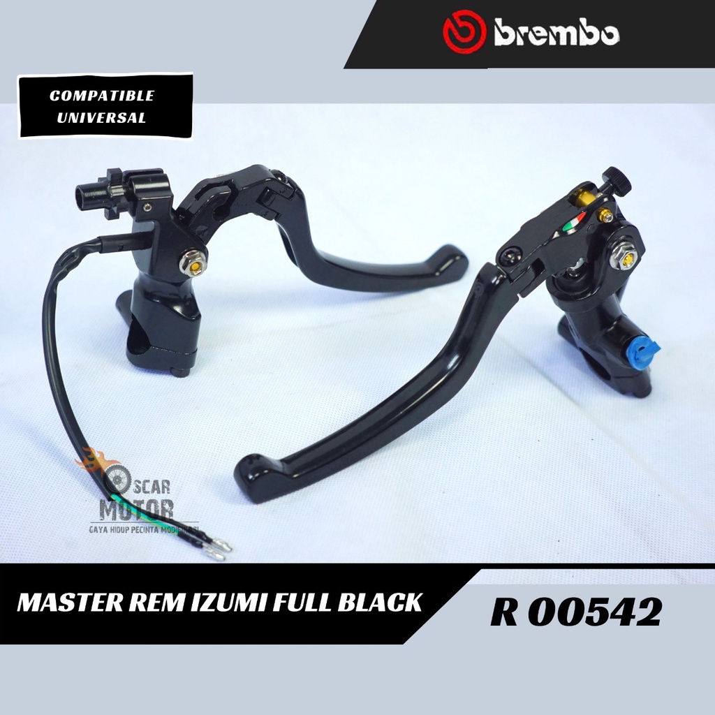 Master Rem Berembo Model Izumi 1 Set Paket Handle Kopling / Rem Universal Semua Motor Oval RCB E2