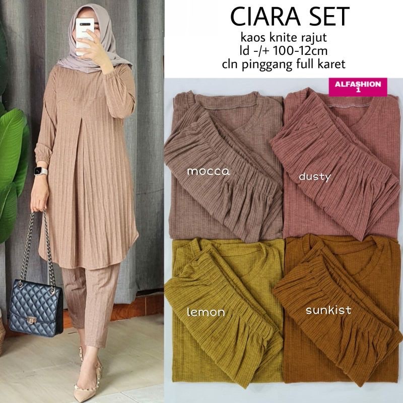 Ciara Set - SetCel Kaos Knit Rajut LD102+ Setelan Wanita / 397-7047