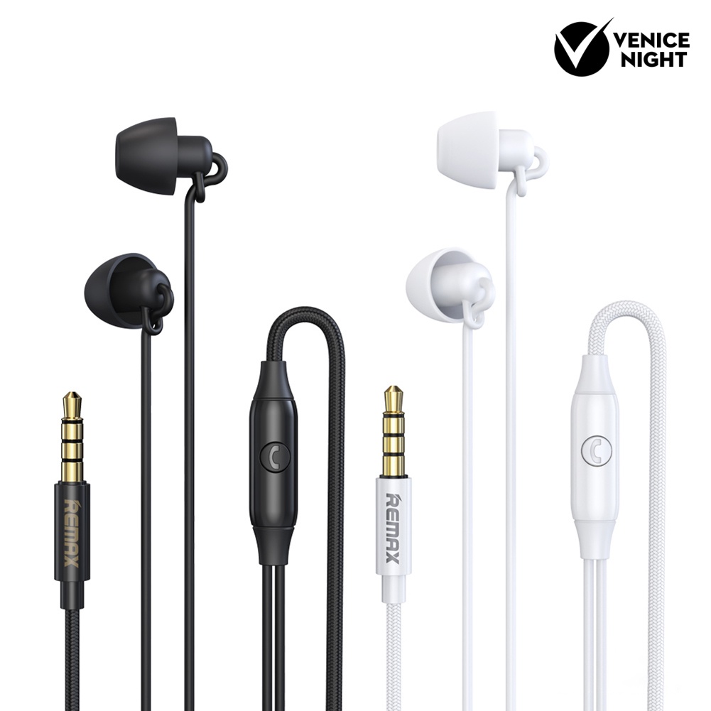 (VNEP) (Berkabel) Remax RM-208 3.5mm Stereo Music Phone Earphone In-ear Headset dengan Mic