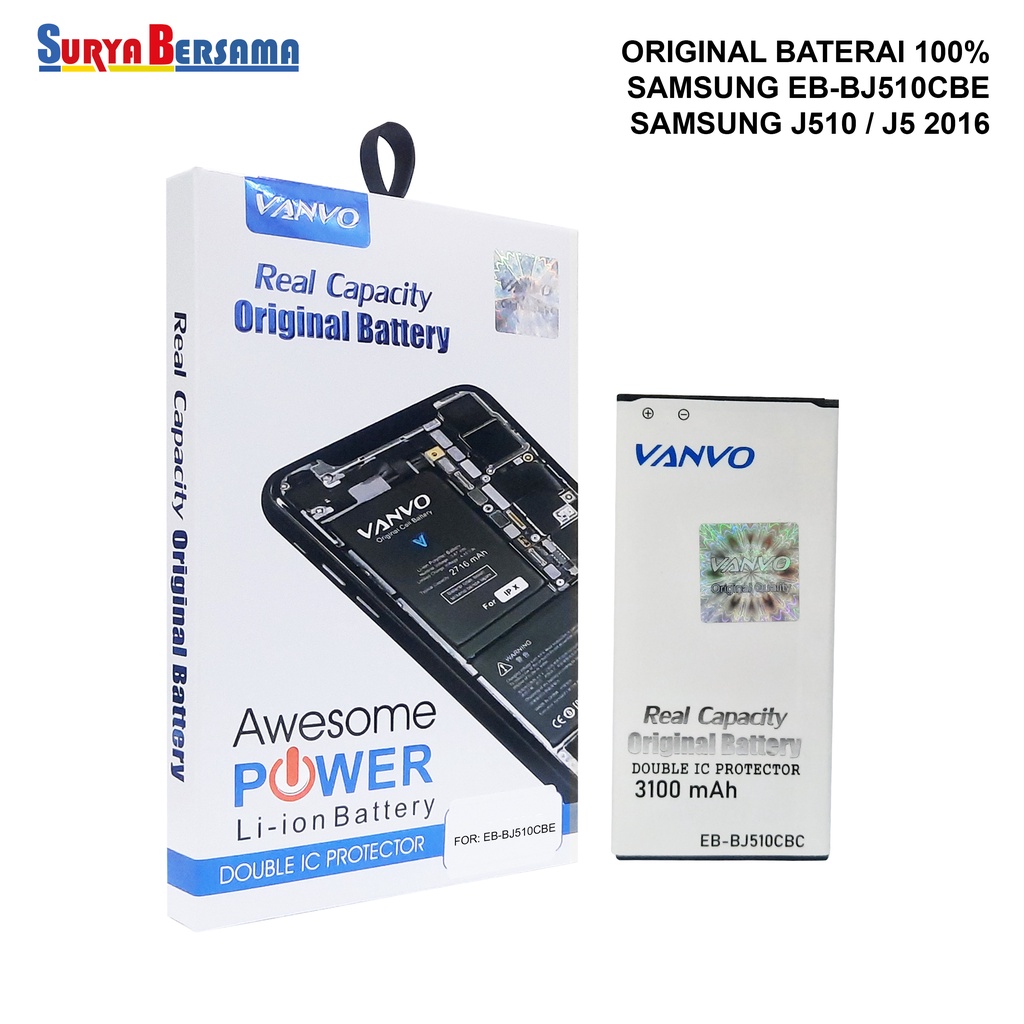 BATERAI VANVO BATERAI ORI 100 SAMSUNG J5 2016 J510 SAMSUNG EB-BJ510CBE