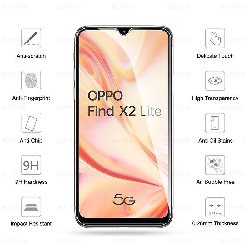 2pcs Pelindung Layar Tempered Glass Untuk OPPO Find X X2 X3