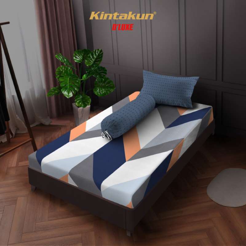 Kintakun Sprei Flat 100/120 Amina Aesthetic Dluxe Microtex Biru