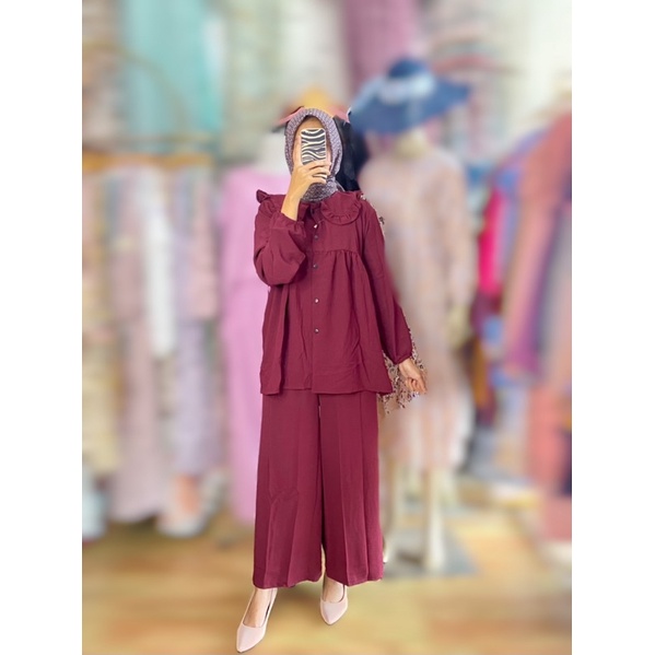 one set wanita / baju setelan kekinian/ setelan wanita crinkle  /One set rayon crinkle ld120 / setelan rayon Jumbo / Setelan Wanita / One set Jumbo / setelan wanita kekinian