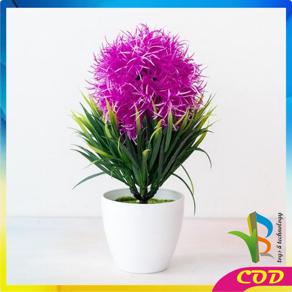 RB-C35-37 Ornamen Pot Bonsai Pajangan Dekorasi Rumah Tanaman Bunga Hias Plastik Artificial Flower