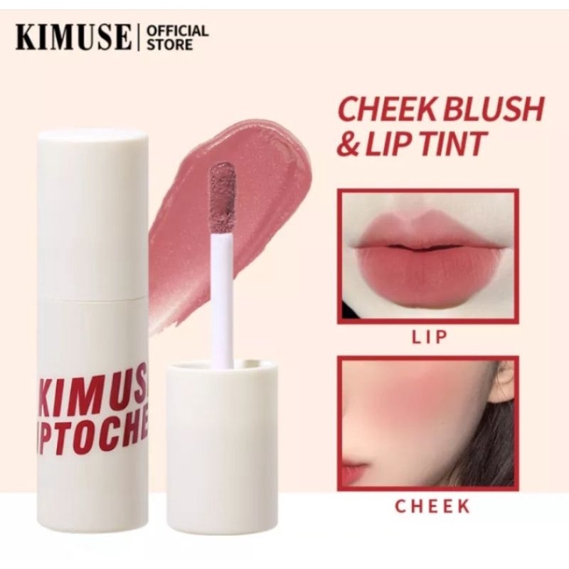 FS_SHOOP- KIMUSE Perona Pipi & Pewarna Bibir Tahan Lama dan Perona Bibir Mu-guna Lipstik Makeup Taha