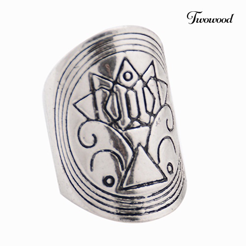 4pcs / Set Cincin Midi Lapis Silver Motif Ukir Totem Gaya Bohemian Vintage Etnik