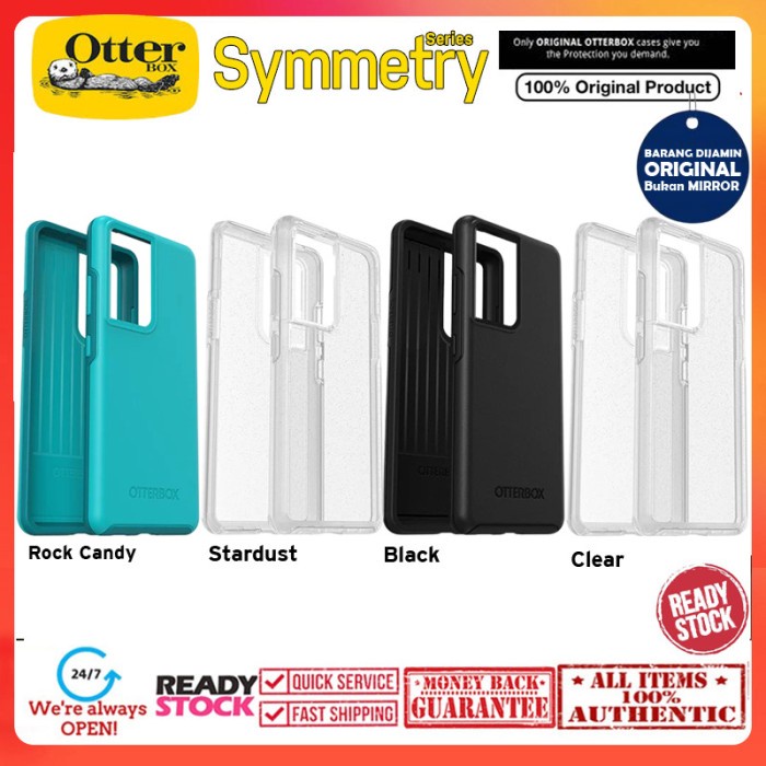 Original Case Samsung Galaxy S21 Ultra Plus OTTERBOX SYMMETRY Casing Original - S21 Ultra, Clear