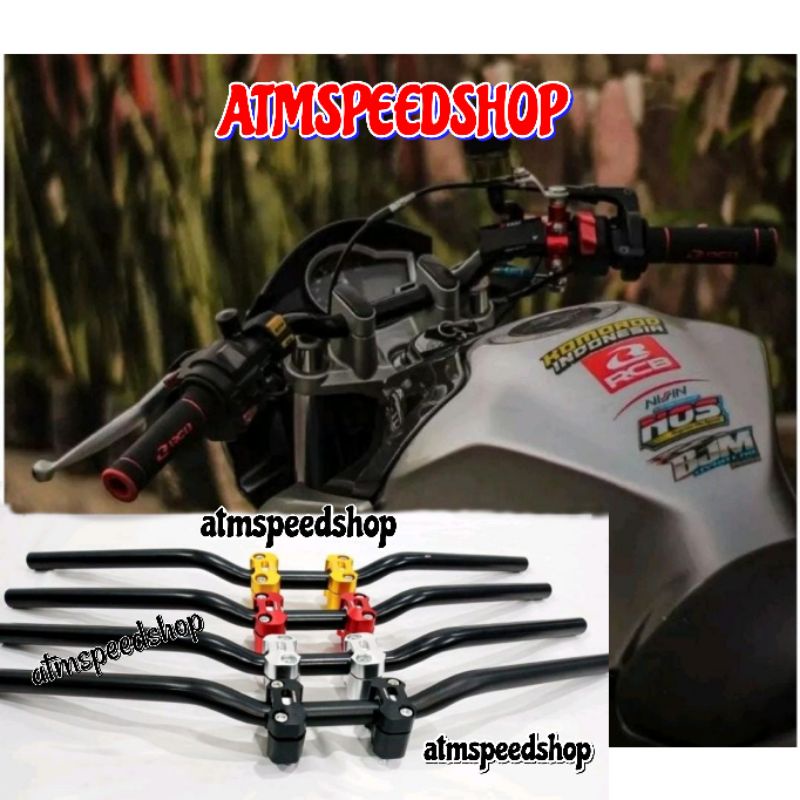 PAKET STANG STIR RZR CUSTOM SET RAISER CNC UNIVERSAL SATRIA FU VIXION VIXION NEW CB150R CB OLD SONIC