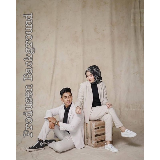 6x8m Kain Background Abstrak Studio Foto Krem Jumbo Besar