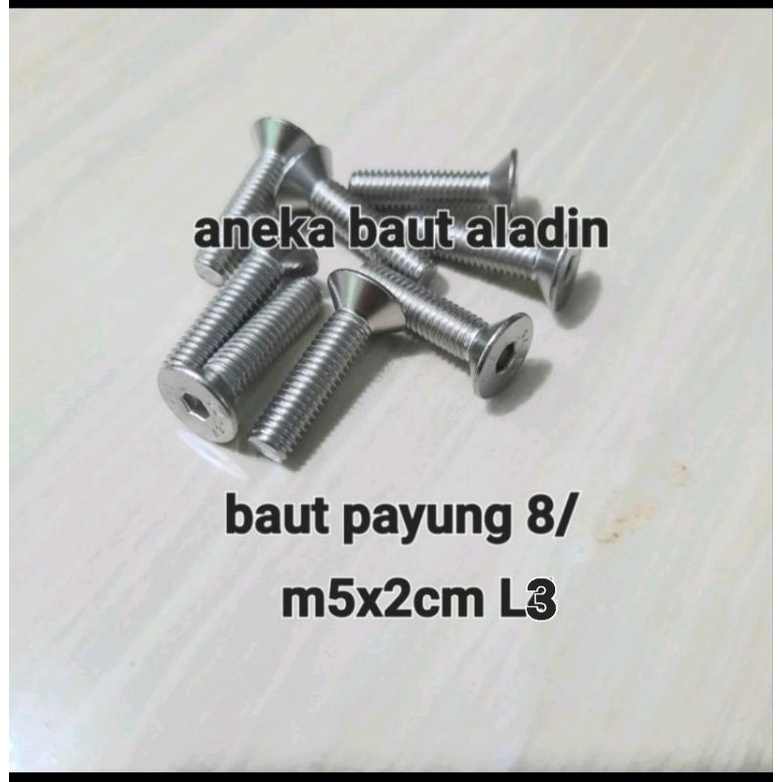 baut 8 payung 2cm L3 isi 5pcs