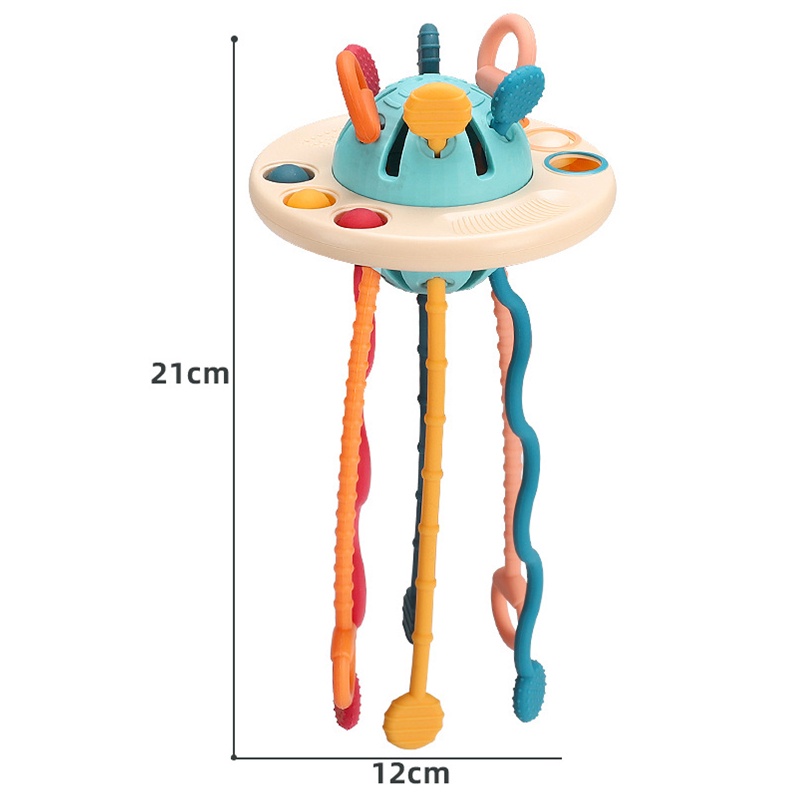 Mainan Teether Bentuk UFO Bahan Silikon Food Grade Untuk Bayi